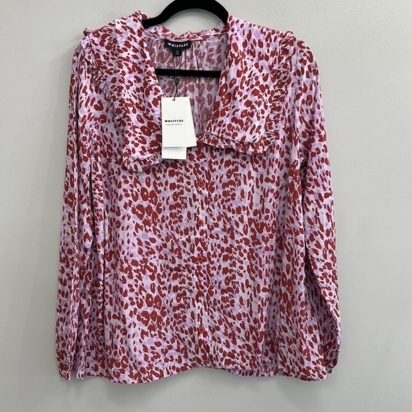 NWT whistles summer cheetah collar top - Picture 5 of 8